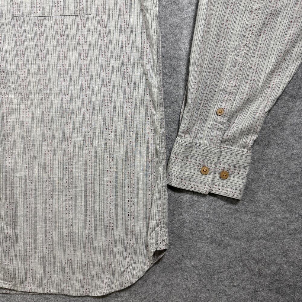 Vintage Tommy Bahama Silk Shirt Mens M Gray Long Sleeve Button Up Textured Beach - Picture 9 of 15